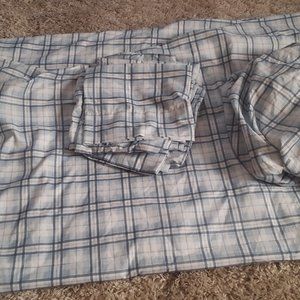 Brand New US POLO ASSN King Light Blue Plaid Sheet Set. FOUR PILLOWCASES